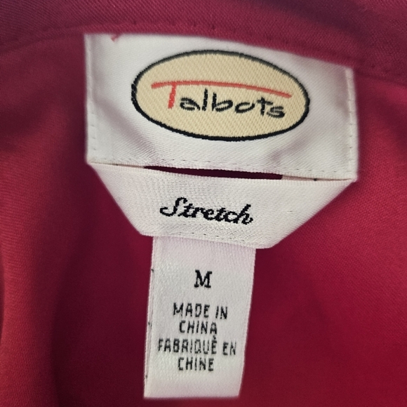 Talbots Red Button Down Shirt Collar Long Sleeve - Picture 4 of 5